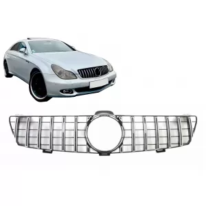 Front Grille suitable for Mercedes CLS W219 (2005-2008) GT-R Panamericana Design Chrome