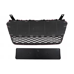 Front Grille suitable for Audi R8 42 1st Generation Facelift (2013-2015) RS Design Glossy Black Red