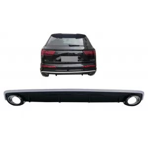 image-73-Hátsó lökhárító diffúzor dupla kivezetéssel Audi Q7 SUV 4M (2015-2019) standard lökhárítóhoz