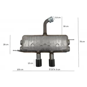 Komplett kipufogórendszer VW Golf 5 R32 (2003-2007) Golf 6 R20 (2008-2013) Catback dob zongoralakk fekete-image-6095449