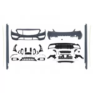 image-52-Body Kit für Mercedes C W205 Limo 14-20 Stoßstange Seitenschweller Endrohre C63 Optik