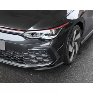 Front Bumper Side Fins Flaps suitable for VW Golf 8 Mk8 MQB GTI / R-Line (2020-Up) Piano Black