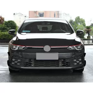 Front Bumper Side Fins Flaps suitable for VW Golf 8 Mk8 MQB GTI / R-Line (2020-Up) Piano Black