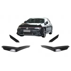 image-47-Stoßstange Seitenflossenklappen für VW Golf 8 Mk8 MQB GTI / R-Line 20+ Glänzend Schwarz