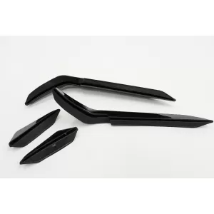 Front Bumper Side Fins Flaps suitable for VW Golf 7.5 5G R Hatchback (2017-2020) Piano Black