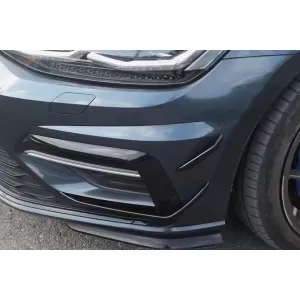 Front Bumper Side Fins Flaps suitable for VW Golf 7.5 5G R Hatchback (2017-2020) Piano Black