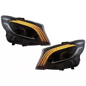 Full LED Headlights suitable for Mercedes V-Class W447 (2016-2020) Black