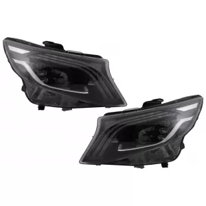 Full LED Headlights suitable for Mercedes V-Class W447 (2016-2020) Black