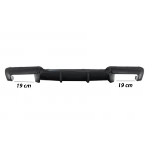 Difuzor de aer cu evacuare dubla compatibil cu BMW Seria 5 F10 F11 (2011-2017) M-Performance Design Negru Lucios-image-6096191