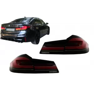 image-56-Voll-LED-Rückleuchten für BMW 5 G30 Limousine 17-19 LCI Design Statische Blinker