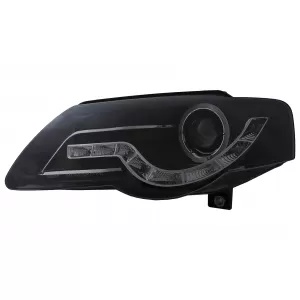 Faruri Angel Eyes LED DRL compatibil cu VW Passat B6 3C (03.2005-2010) Negru-image-6098063
