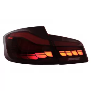 OLED hátsó lámpa BMW 5 F10 (2011-2017) piros-átlátszó dinamikus irányjelzővel-image-6096133