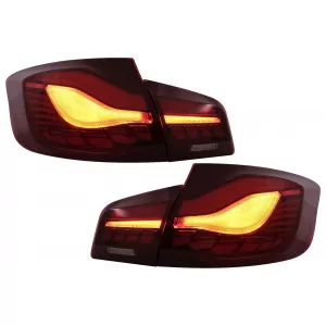 OLED hátsó lámpa BMW 5 F10 (2011-2017) piros-átlátszó dinamikus irányjelzővel-image-6096138