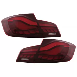 OLED hátsó lámpa BMW 5 F10 (2011-2017) piros-átlátszó dinamikus irányjelzővel-image-6096149
