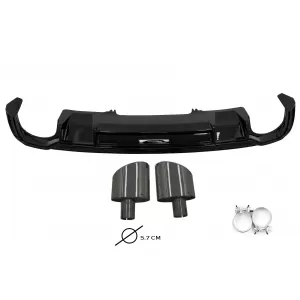 Diffusor Endrohre für Audi A4 B9 8W 16-18 Limousine Avant für S Line Stoßstange-image-6097222