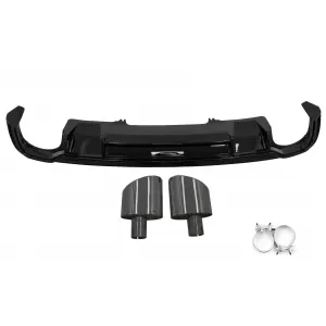 Diffusor Endrohre für Audi A4 B9 8W 16-18 Limousine Avant für S Line Stoßstange-image-6097223