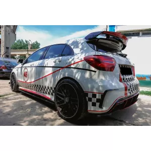 Prelungiri Extensii Bare Fata si Spate compatibil cu Mercedes A-Class W176 A45 (2012-2018) Negru-image-6096226