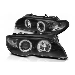 Angel Eyes Faros delanteros para BMW Serie 3 E46 LCI Coupé Cabrio 04.2003-2006 Negro-image-6107156
