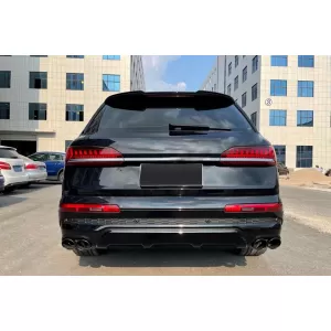Hátsó lökháró diffúzor dupla kivezetéssel, fekete kipufogóvégekkel, Audi Q7 SUV 4M Facelift (2020-2025) SQ7 Design-image-6098127