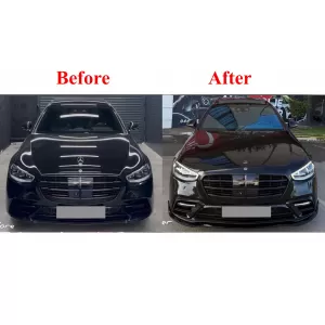 Aero Body Kit suitable for Mercedes S-Class W223 Limousine Sport Line (2020-up) Piano Black-image-6350715