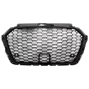 Ohne Emblem Kühlergrill für Audi A3 8V Facelift 17-18 Glänzend Schwarz RS3 Look-image-6098480