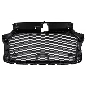 Ohne Emblem Kühlergrill für Audi A3 8V Facelift 17-18 Glänzend Schwarz RS3 Look-image-6098486