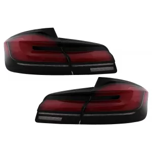image-16-LED Rücklichter Rückleuchten für BMW 5er F10 Rot Schwarz Dynamisches Blinker LCI G30 Design
