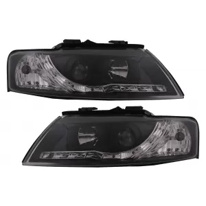 image-12-LED DRL fényszóró Audi A4 Cabriolet B6 8H7 8HE (2002-2006) fekete