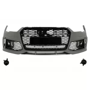 image-14-Front Bumper With Central Grille suitable for Audi A7 4G Facelift (2015-2018) RS7 Design