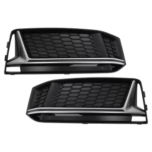 image-40-Bumper Lower Grille Side Grilles suitable for Audi A4 B9 Sedan Avant S-Line (2016-2018) RS4 Design Silver Edition