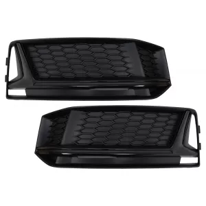 image-29-Bumper Lower Grille Side Grilles suitable for Audi A4 B9 Sedan Avant S-Line (2016-2018) RS4 Design Black Edition