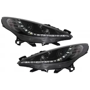 image-24-LED DRL fényszóró Peugeot 207 (05.2006-06.2012) Fekete