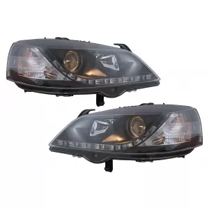 Phares LED DRL pour Opel Astra G 09.1997-02.2004 Feux Diurnes Noirs-image-6101035