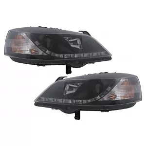 Phares LED DRL pour Opel Astra G 09.1997-02.2004 Feux Diurnes Noirs-image-6101038