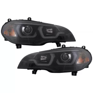 LED DRL Faros Angel Eyes para BMW X5 E70 2007-2013 Negro Luces Diurnas-image-6101906