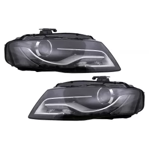 image-61-LED DRL Scheinwerfer Tagfahrlicht für Audi A4 B8 8K 2009-10.2011 Schwarz