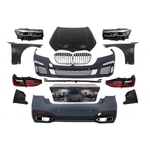 image-11-Kit carrozzeria paraurti per BMW Serie 7 F01 08-15 conversione al restyling G12