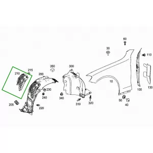 Front RIGHT Fender Liner Cover Servicing Flap suitable for Mercedes C-Class W205 Sedan (2014-2018)