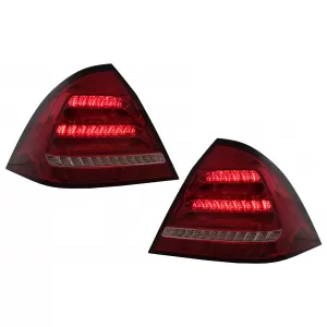 Stopuri LED compatibil cu Mercedes C-Class W203 (2000-2004) Sedan Rosu Clar cu Semnal Dinamic-image-6102800