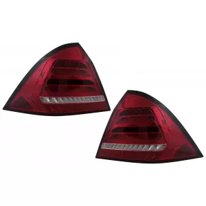 Stopuri LED compatibil cu Mercedes C-Class W203 (2000-2004) Sedan Rosu Clar cu Semnal Dinamic-image-6102807