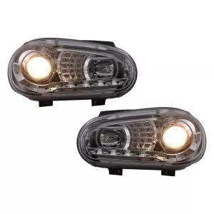 LED TFL Scheinwerfer für VW Golf 4 09.1997–09.2003 Chrom Tagfahrlicht Headlights-image-6105371