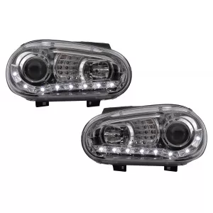LED TFL Scheinwerfer für VW Golf 4 09.1997–09.2003 Chrom Tagfahrlicht Headlights-image-6105374