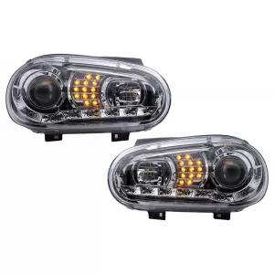 LED TFL Scheinwerfer für VW Golf 4 09.1997–09.2003 Chrom Tagfahrlicht Headlights-image-6105380