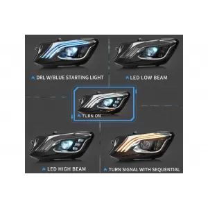 Full LED Headlights suitable for Mercedes S-Class W222 (2013-2017) Facelift Look Dynamic Sequential Turning Light