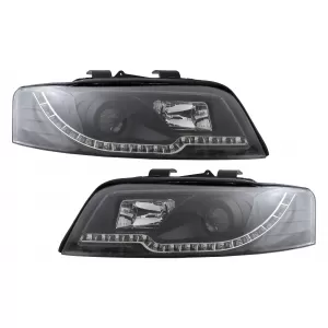 image-32-Fekete Tube Light fényszórók Audi A4 B6 (2000-2004) típushoz