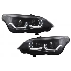 image-2-3D LED Angel Eyes Headlights suitable for BMW 5 Series E60 E61 (2003-2007) LCI Design