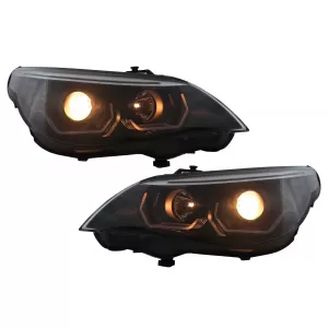 3D LED Angel Eyes Headlights suitable for BMW 5 Series E60 E61 (2003-2007) LCI Design