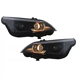 3D LED Angel Eyes Headlights suitable for BMW 5 Series E60 E61 (2003-2007) LCI Design