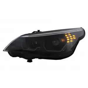 3D LED Angel Eyes Headlights suitable for BMW 5 Series E60 E61 (2003-2007) LCI Design