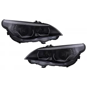 3D LED Angel Eyes Headlights suitable for BMW 5 Series E60 E61 (2003-2007) LCI Design